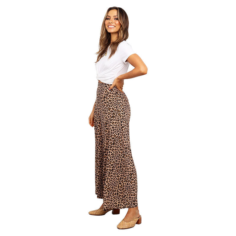 Leopard Print High Waist Hosen