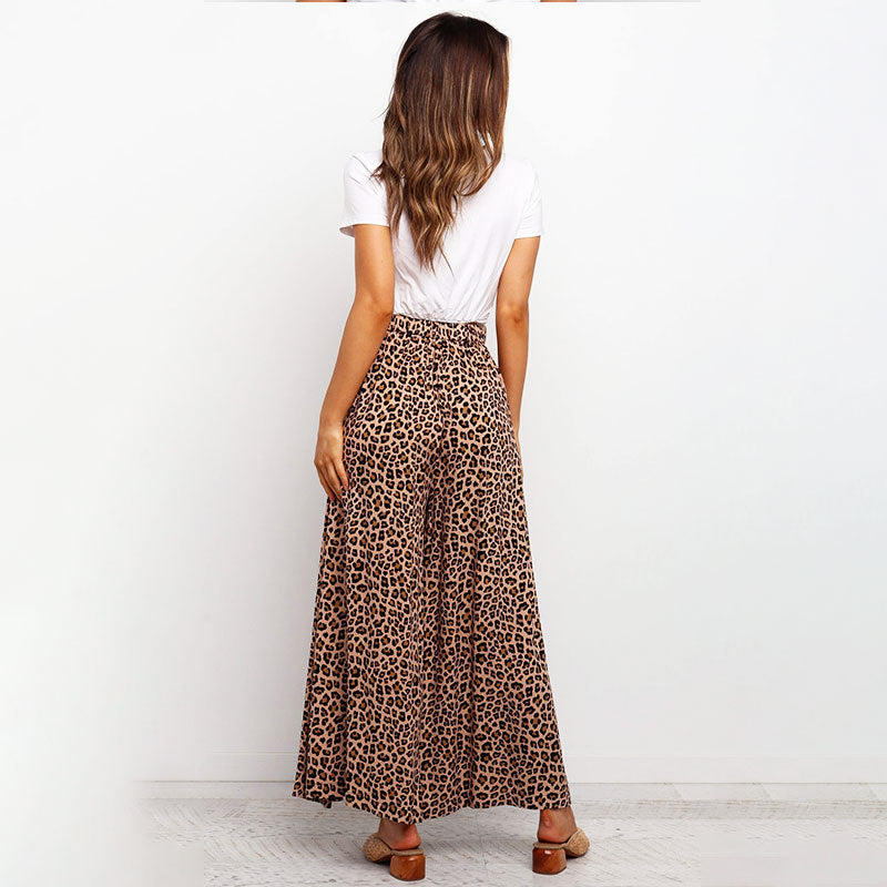 Leopard Print High Waist Hosen