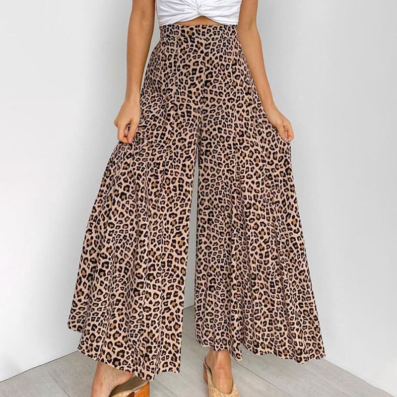 Leopard Print High Waist Hosen