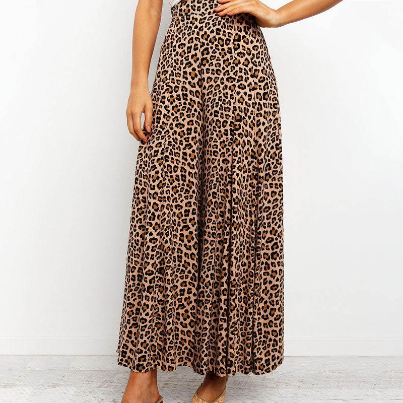 Leopard Print High Waist Hosen