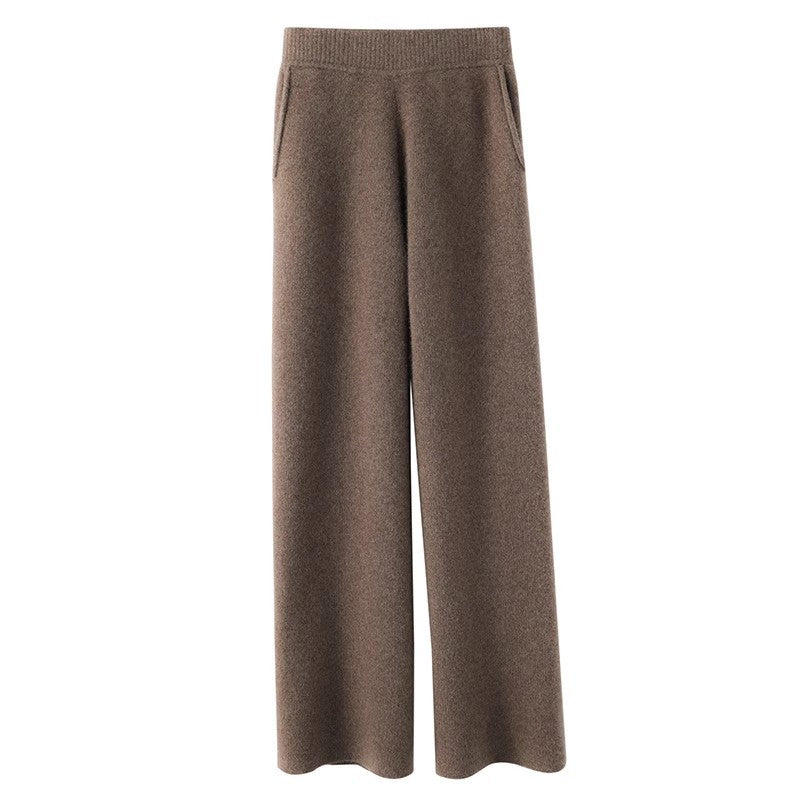 Women's Casual Wide-leg Wool Pants